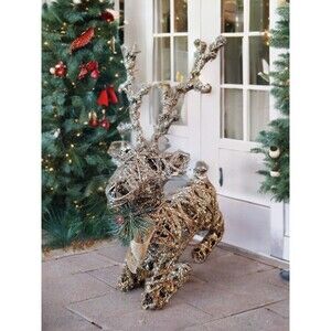 Champagne Glitter Sitting Reindeer